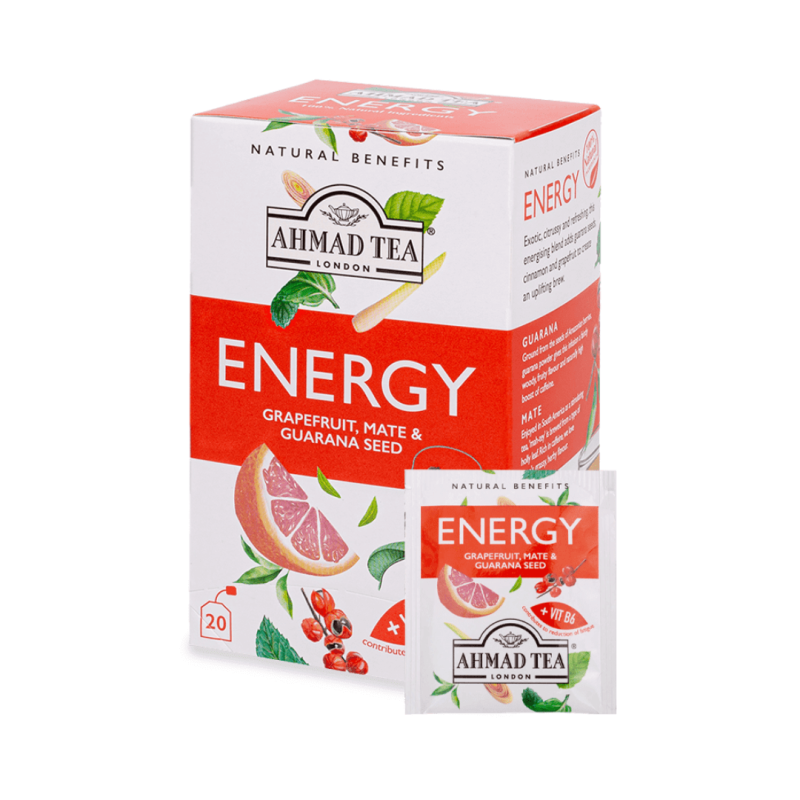 Ahmad Tea Energy - 20 Bags x 1.5g | Natural Energy Boost