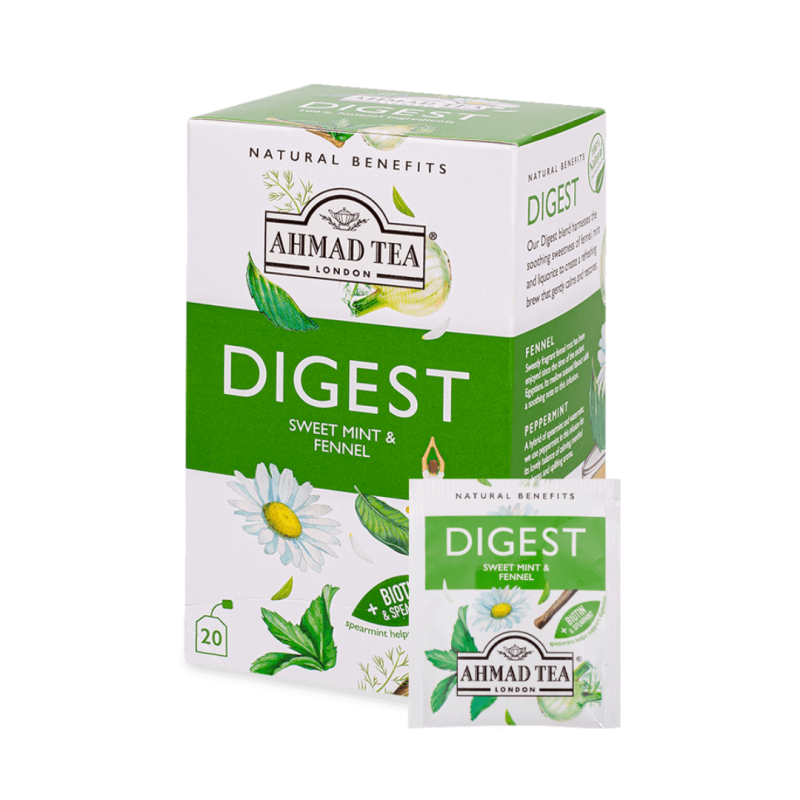 Ahmad Digest Tea - 20 Bags x 2g | Herbal Digestive Support Tea